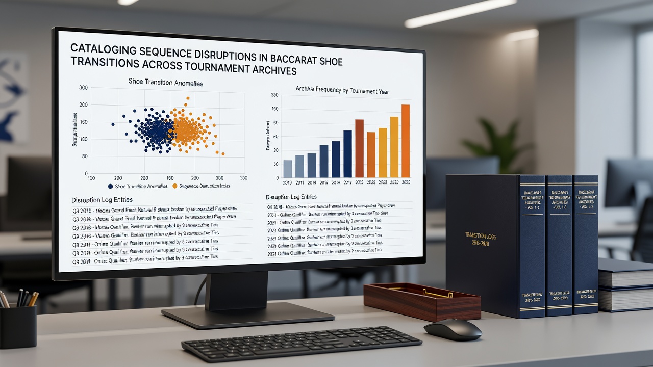 Detailed view of sequence disruption metrics logged during baccarat shoe transitions in tournament settings